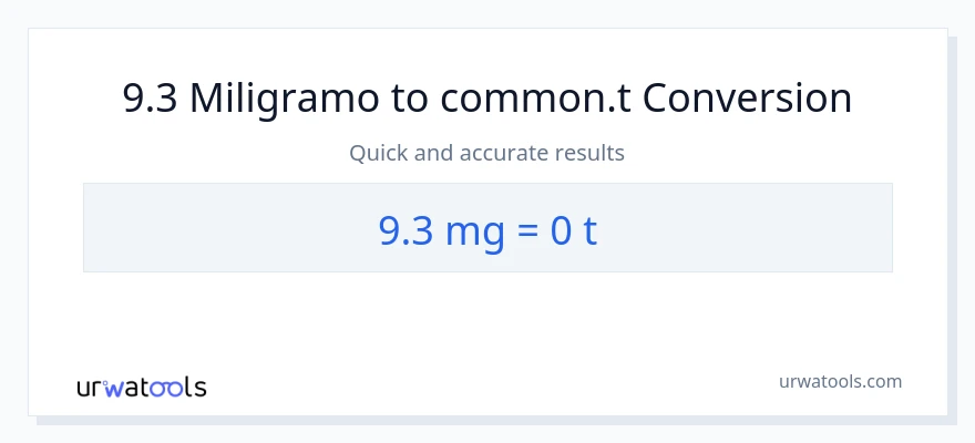 9.3 miligramo patungong Ts na conversion