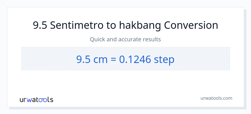 9.5 Mga Sentimetro patungong mga hakbang na conversion