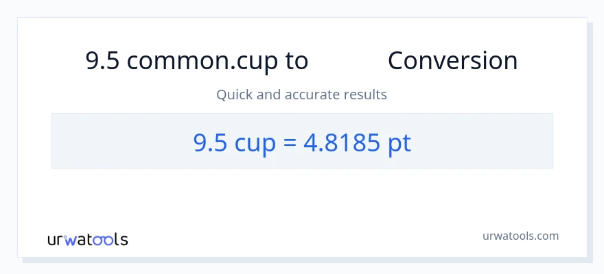 تبدیل 9.5 فنجان‌ها به Pints