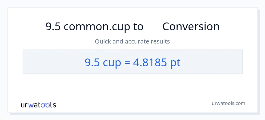 การแปลง 9.5 ถ้วย เป็น Pints