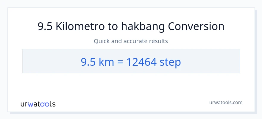 9.5 Kilometro patungong mga hakbang na conversion