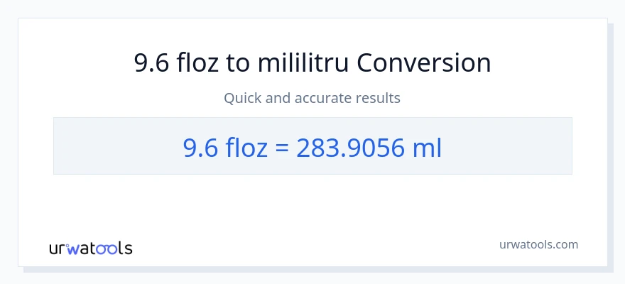 Conversie 9.6 uncii fluide la mililitri