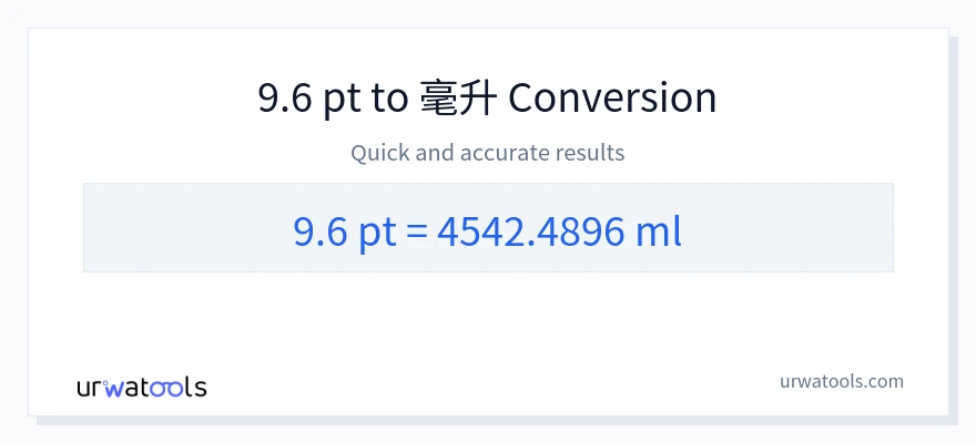 9.6 Pints 到 毫升 轉換