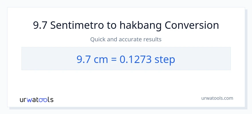 9.7 Mga Sentimetro patungong mga hakbang na conversion