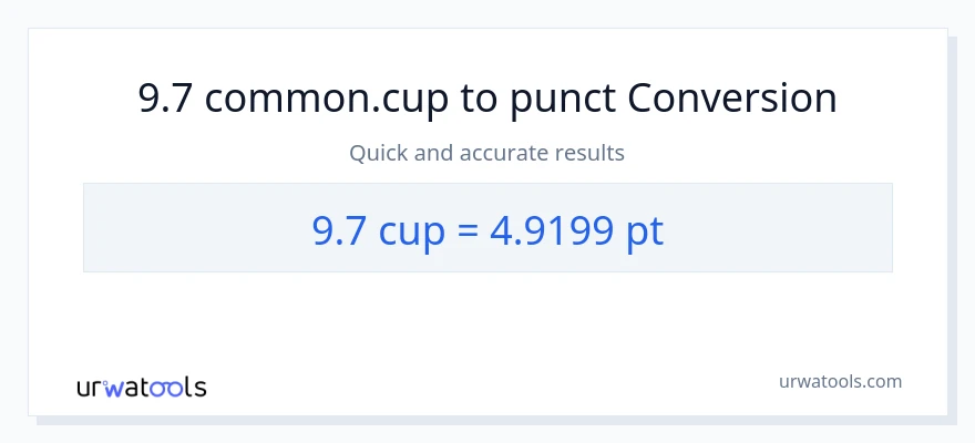Conversie 9.7 cupe la Pints