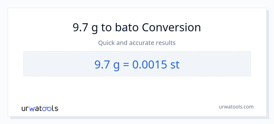 9.7 Gramo patungong Mga bato na conversion
