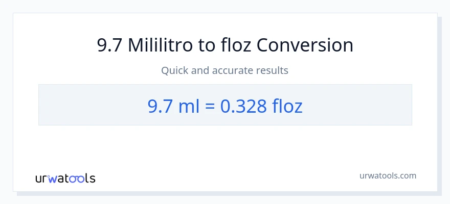 9.7 mga mililitro patungong mga onsa ng likido na conversion
