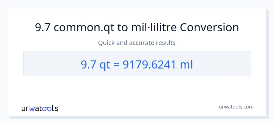 Conversió de 9.7 Quarts a mil·lilitres