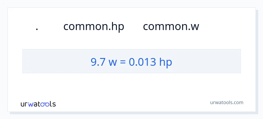 تبدیل 9.7 وات به اسب بخار