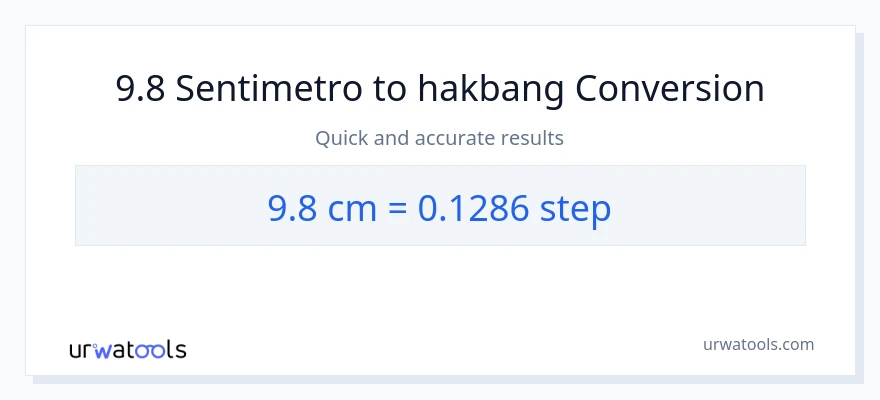 9.8 Mga Sentimetro patungong mga hakbang na conversion