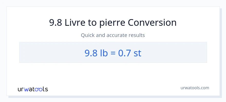 Conversion 9.8 Lbs vers Pierres