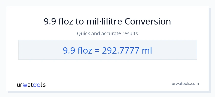 Conversió de 9.9 unces fluides a mil·lilitres