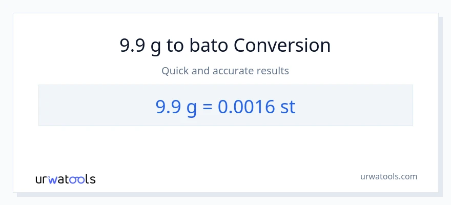 9.9 Gramo patungong Mga bato na conversion