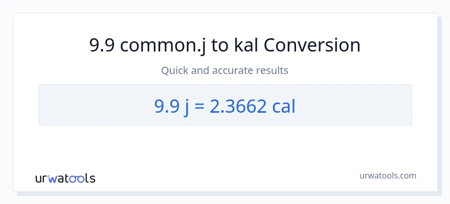 9.9 mga joule patungong mga kaloriya na conversion