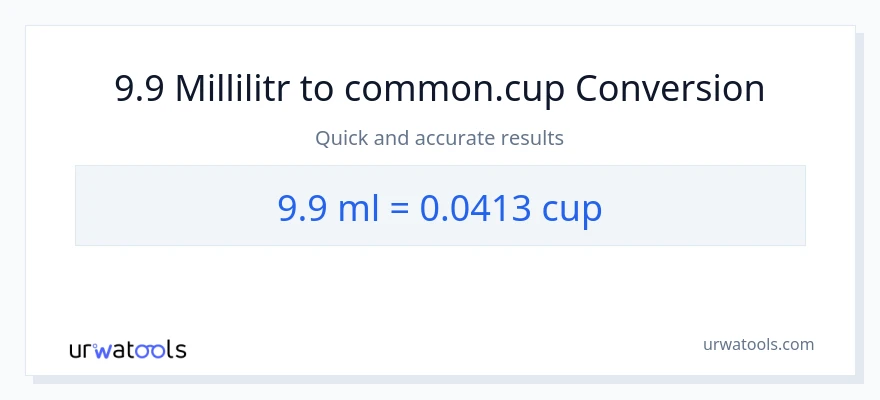 9.9 millilitr-dən fincanlar-ə çevrilmə