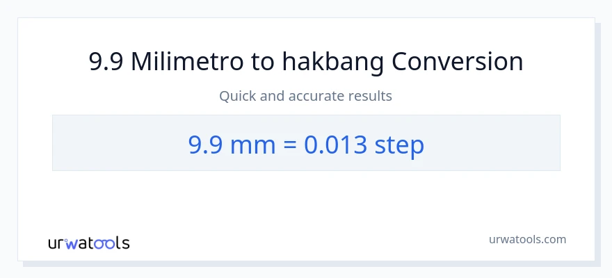 9.9 milimetro patungong mga hakbang na conversion