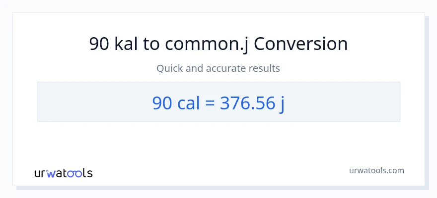 90 mga kaloriya patungong mga joule na conversion