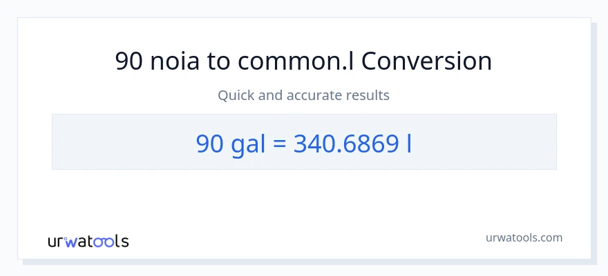 Conversió de 90 Galons a Liters