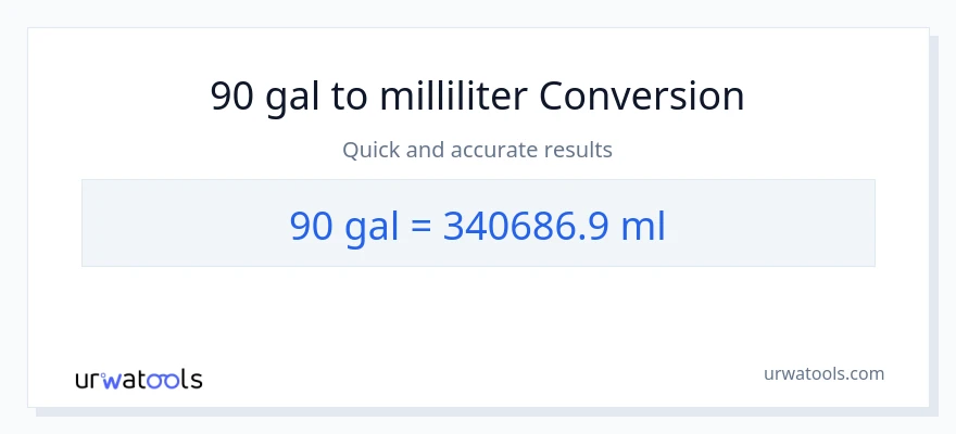 90 Gallonen zu Milliliter Umwandlung