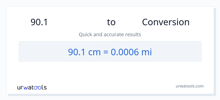 90.1 સેન્ટીમીટર થી માઇલ રૂપાંતર