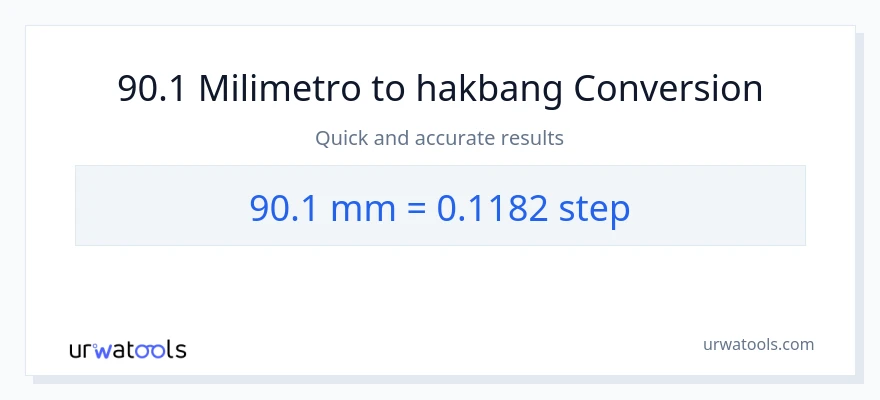 90.1 milimetro patungong mga hakbang na conversion