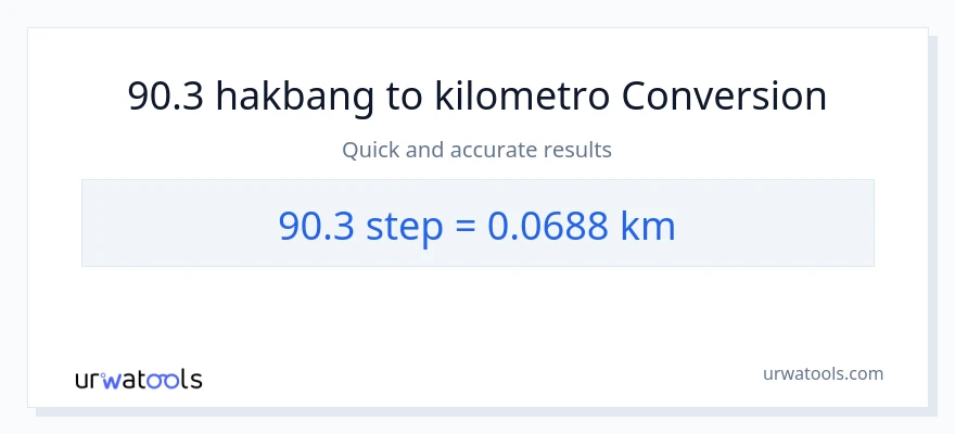 90.3 mga hakbang patungong Kilometro na conversion