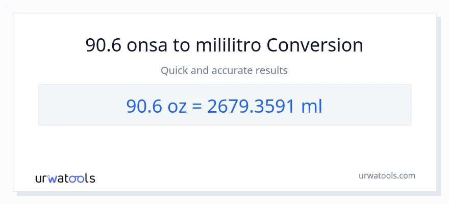 90.6 Mga onsa patungong mga mililitro na conversion