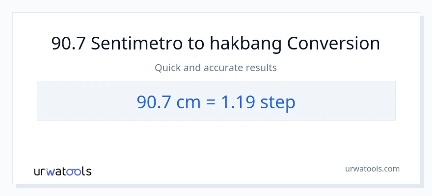 90.7 Mga Sentimetro patungong mga hakbang na conversion