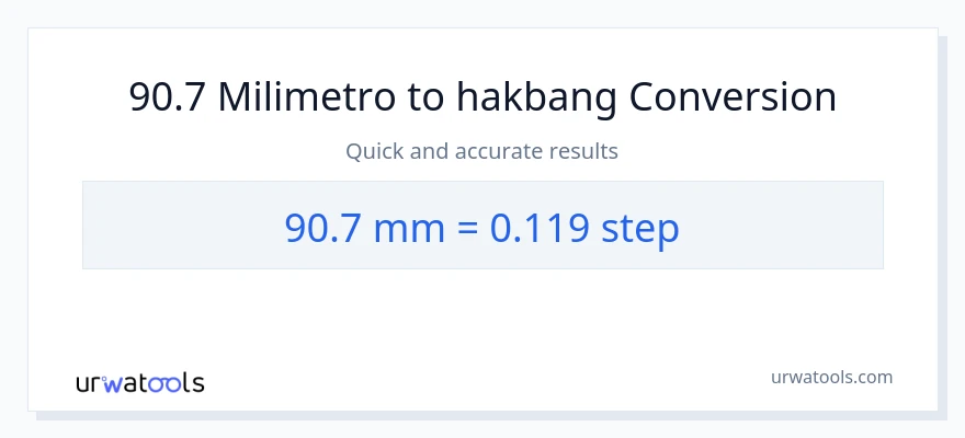 90.7 milimetro patungong mga hakbang na conversion