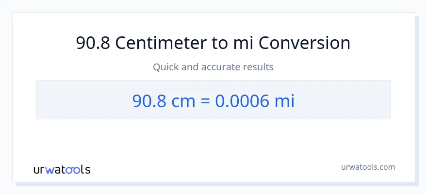 90.8 Centimeter til miles konvertering