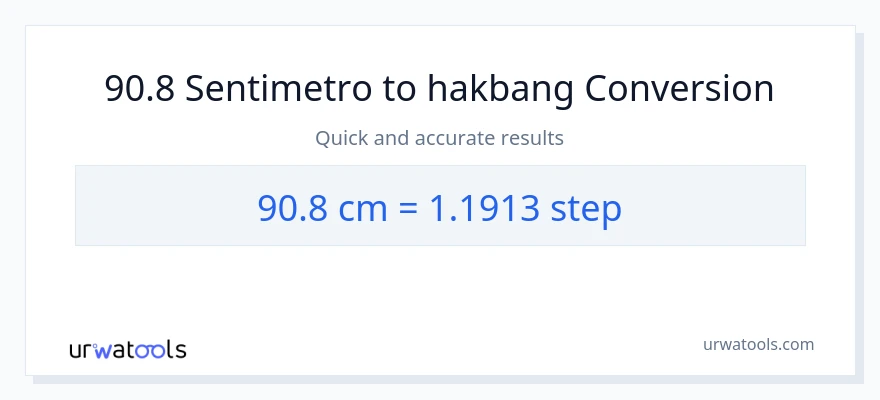 90.8 Mga Sentimetro patungong mga hakbang na conversion