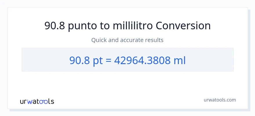 Conversione da 90.8 Pints a millilitri