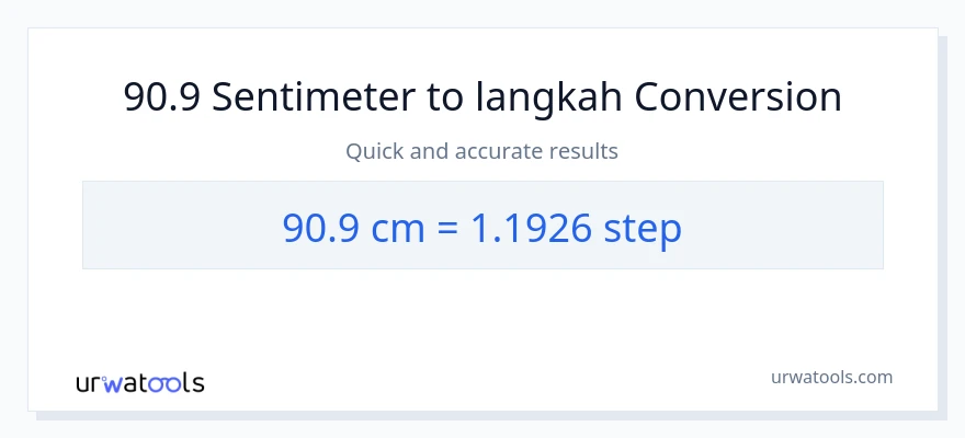 Penukaran 90.9 Sentimeter kepada langkah-langkah