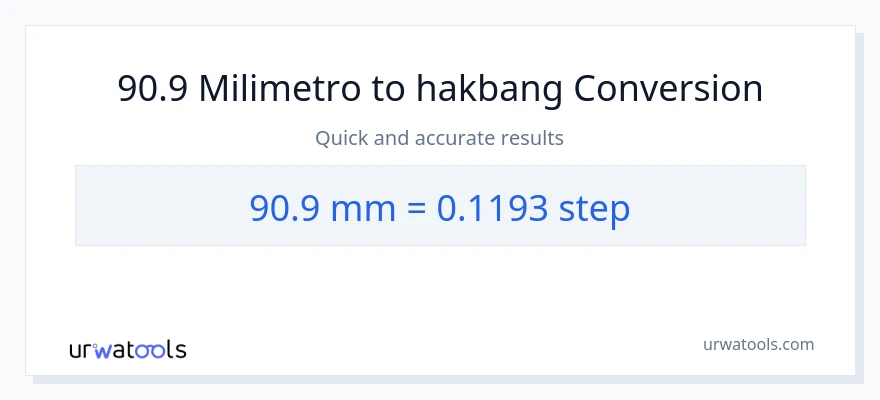 90.9 milimetro patungong mga hakbang na conversion