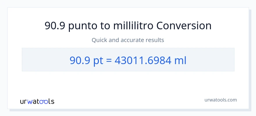 Conversione da 90.9 Pints a millilitri