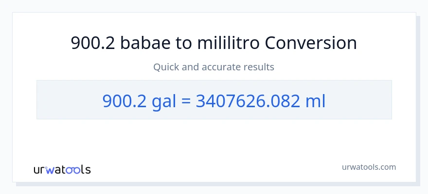 900.2 Mga galon patungong mga mililitro na conversion