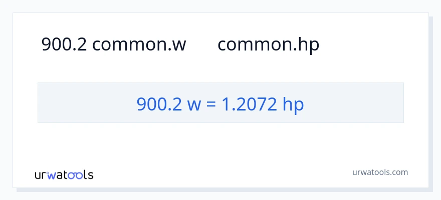 900.2 વોટ્સ થી હોર્સપાવર રૂપાંતર