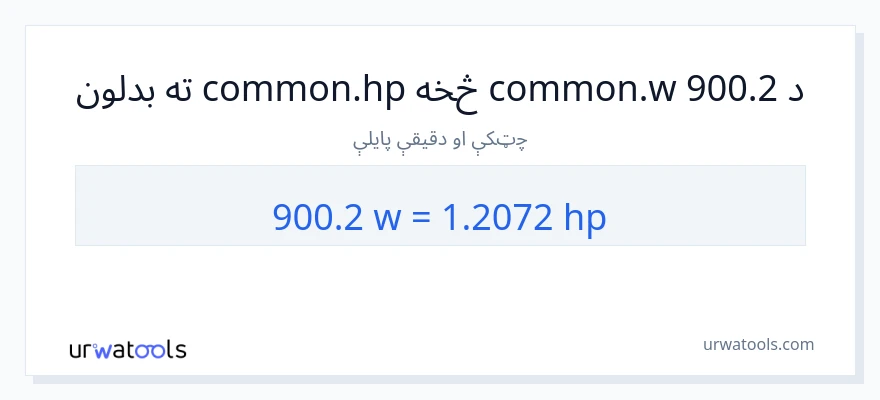 900.2 واټونه ته هارس پاور بدلون