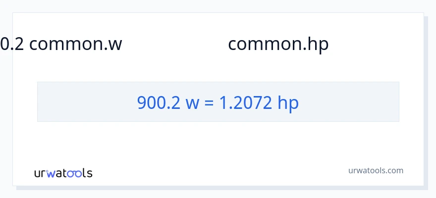 900.2 வாட்ஸ் இலிருந்து குதிரைத்திறன் வரை மாற்றம்
