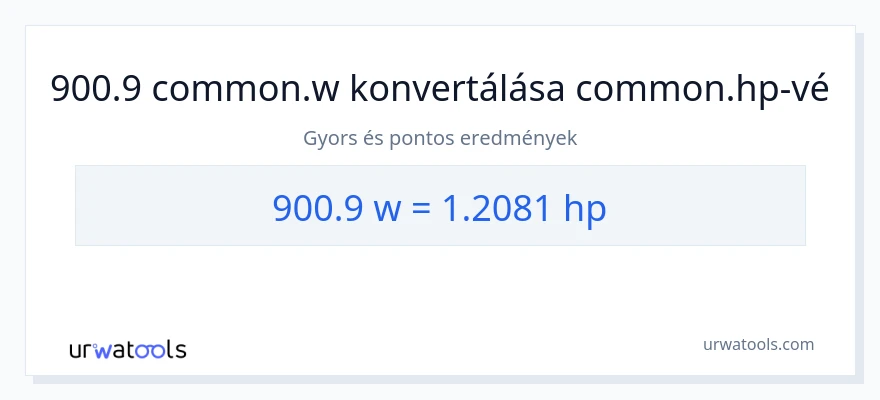 900.9 watt - lóerő konverzió