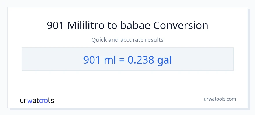 901 mga mililitro patungong Mga galon na conversion