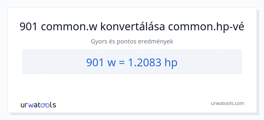 901 watt - lóerő konverzió