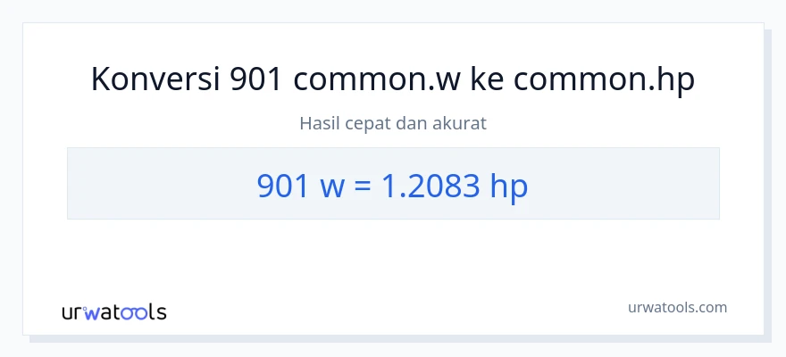 Konversi 901 watt ke daya kuda