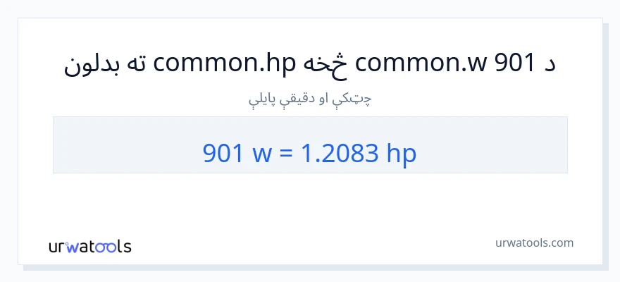 901 واټونه ته هارس پاور بدلون