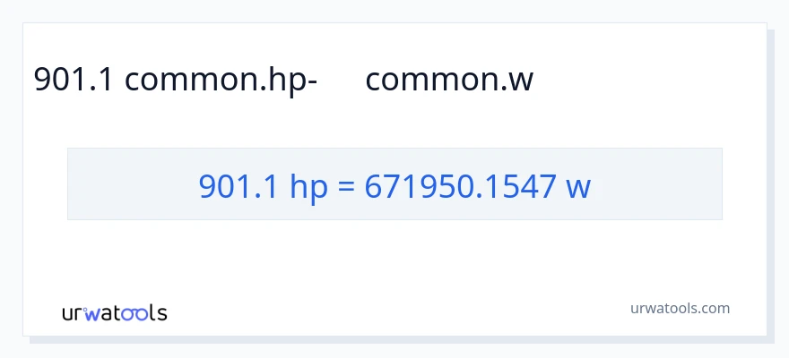 901.1 ձիաուժ-ից վատտ փոխակերպում