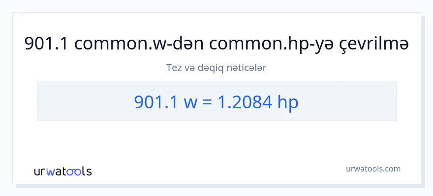 901.1 vatt-dən at gücü-ə çevrilmə