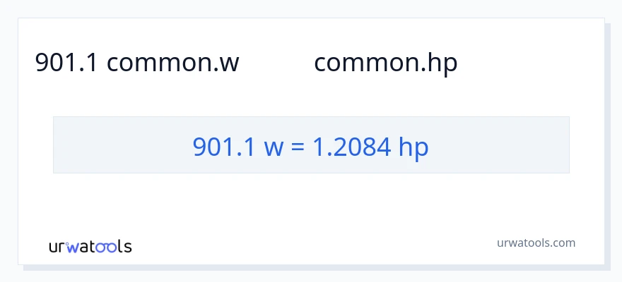 901.1 ওয়াট থেকে অশ্বশক্তি রূপান্তর