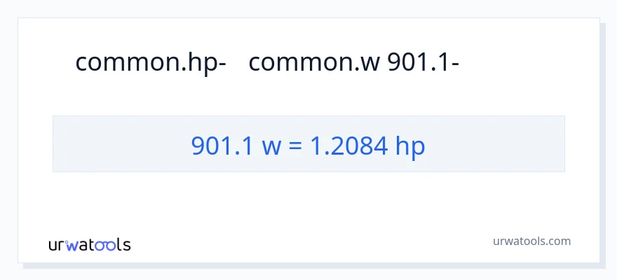 המרה של 901.1 וואט ל- כּוֹחַ סוּס