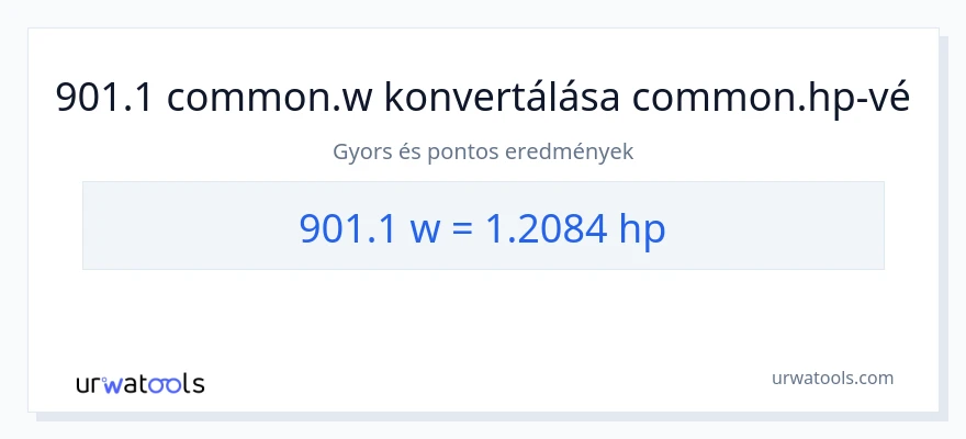 901.1 watt - lóerő konverzió