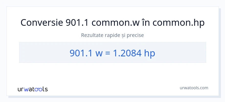 Conversie 901.1 wați la cai putere